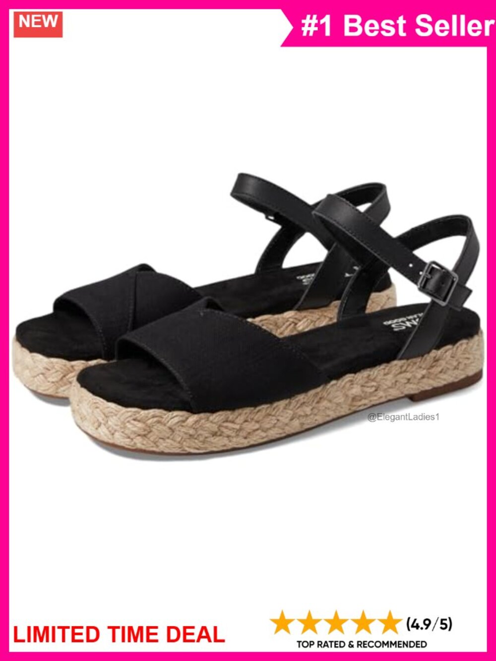 Woven Textile & Leather Slingback Platform Sandal Adjustable Ankle Strap